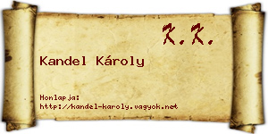 Kandel Károly névjegykártya